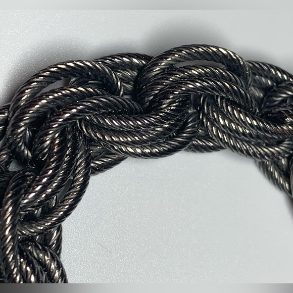 Vintage BRONZE Milor Italian Stainless Steel Dark Heavy Brushed Link Bracelet - Picture 7 of 16